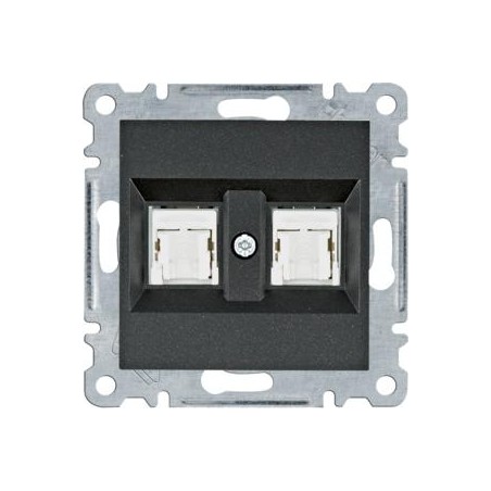 lumina Gniazdo komputerowe podwójne RJ45 kat.5e UTP, czarny